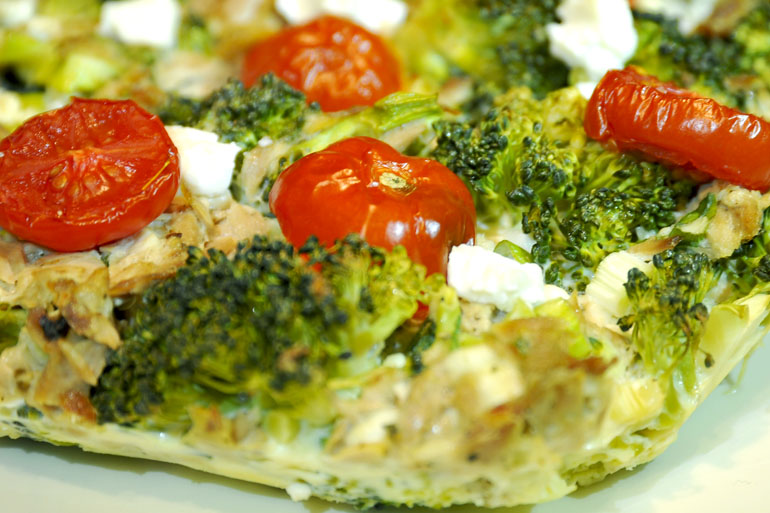 Eiwitrijke quiche met broccoli en tonijn