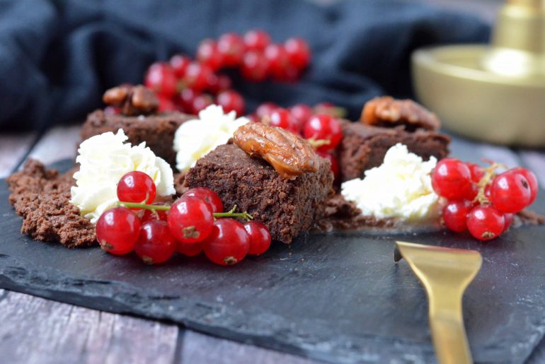 Brownie met Chocolademousse, Gekarameliseerde Gezouten Pecannoten en