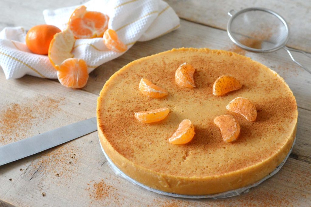 Caloriearme mandarijn pompoen pudding cheesecake