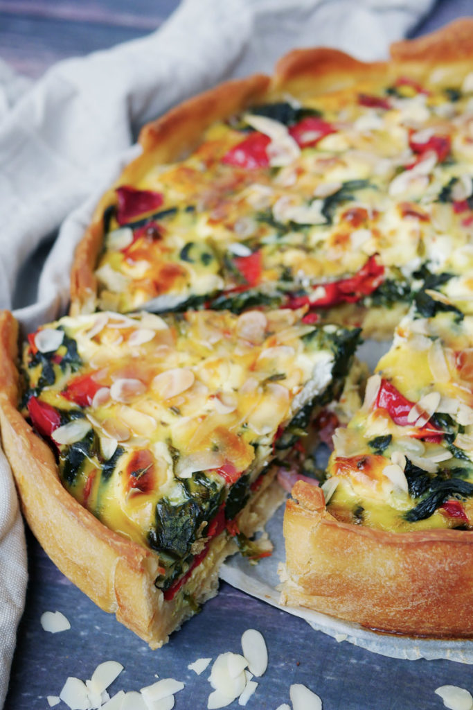 Quiche met spinazie en geitenkaas